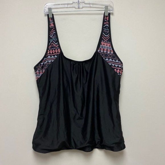 Shein Plus Size Geometric Print Ruched Tankini Top and Swim Shorts, size 3XL - Picture 1 of 11